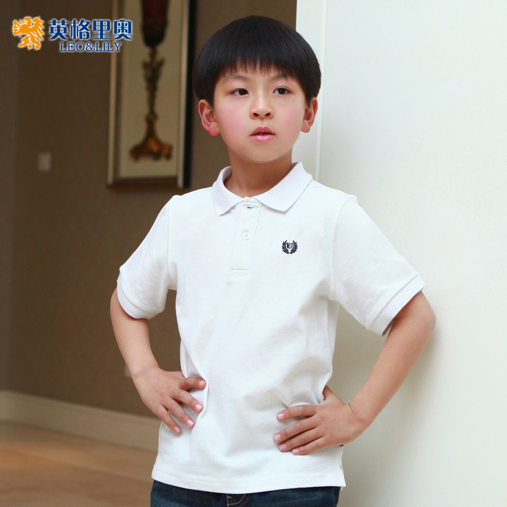 夏季休闲纯色短袖男童儿童格里新款纯棉夏装童装韩版运动大童T恤