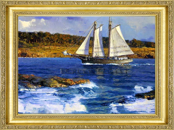海景油画 资深油画师临摹美国画家David Thimgan海洋油画