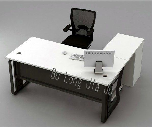 广州办公家具 白色简约现代组合班桌 钢架办公桌 经理电脑工作台