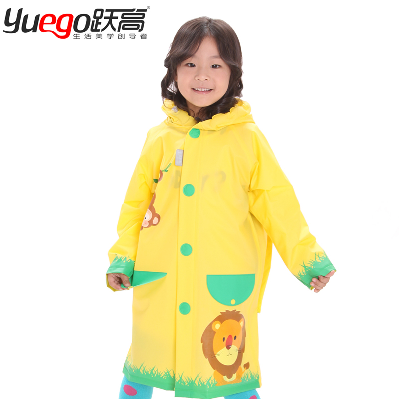 跃高 儿童雨衣 加厚 男女童学生带书包位 可配雨鞋套装韩国版雨披