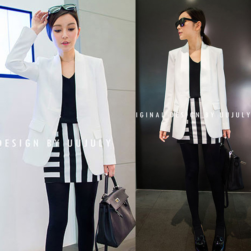 2014新款秋装小西装欧美风休闲外套女式韩版修身显瘦优雅OL西服