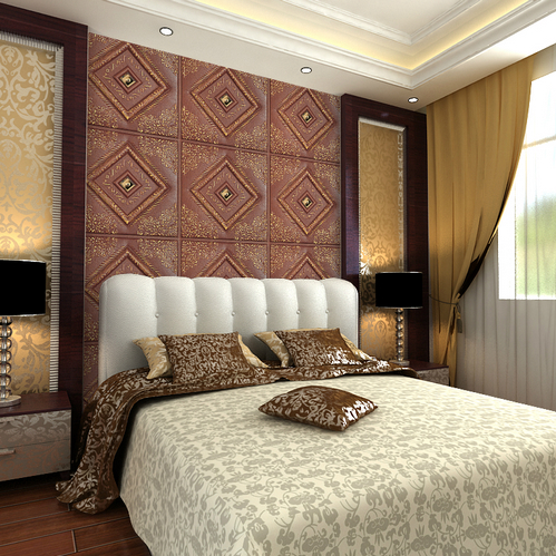长沙卡罗兰品牌安装 欧式风格做旧客厅沙发墙皮雕软包 电视墙定制