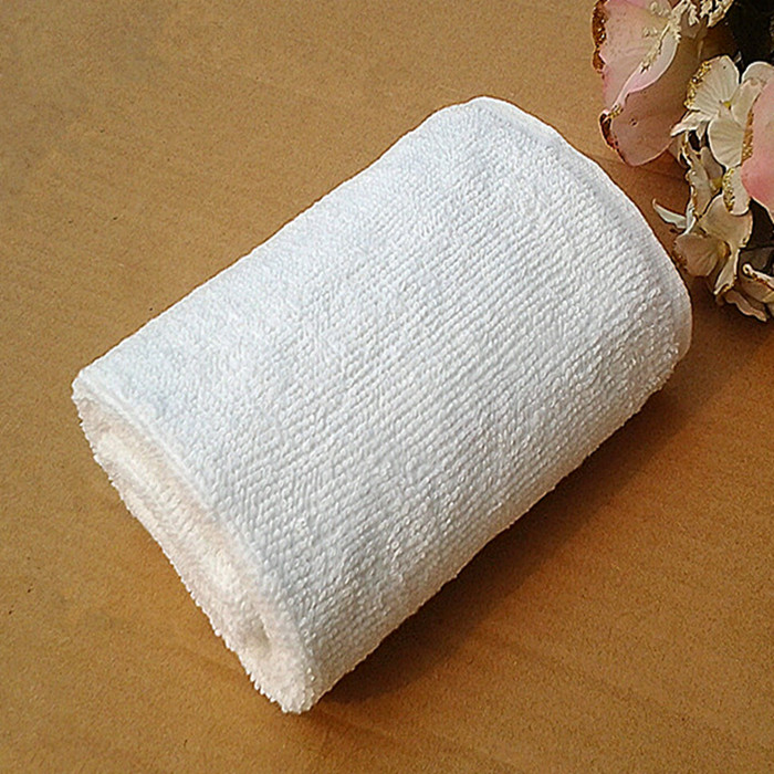 50克纯棉餐饮宾馆洗浴美容白毛巾素色白毛巾