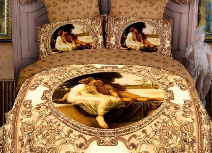 包邮全印花活性水分色全活性艺术油画四件套床上用品床单式床品
