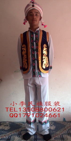 特价云南少数民族大理白族服装/葫芦丝舞台演出服饰/舞蹈表演男装