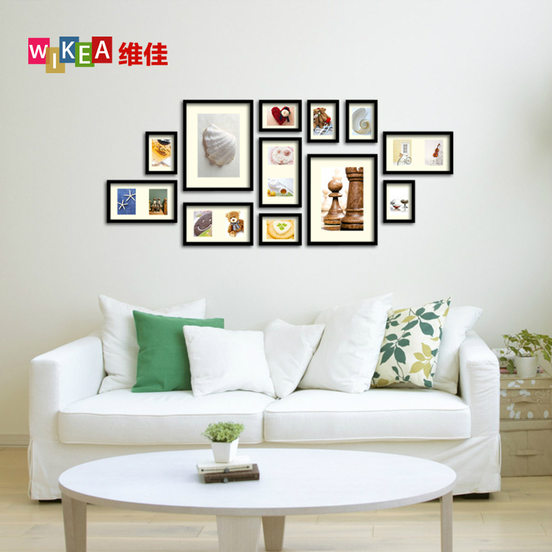 客厅照片墙地中海相框墙实木欧式田园相片墙WIKEA/维佳框业 EW12