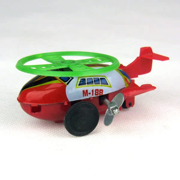 80后怀旧童年经典 铁皮发条玩具 小飞机  回忆儿童玩具飞船 特价