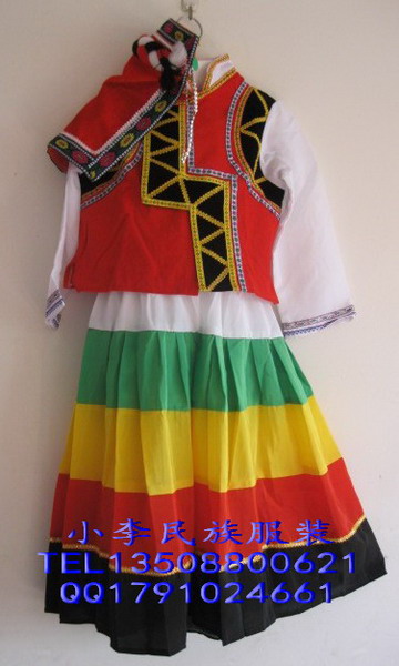 舞台表演服装/云南少数民族彝族服装/舞蹈演出服装长袖彝族女童装