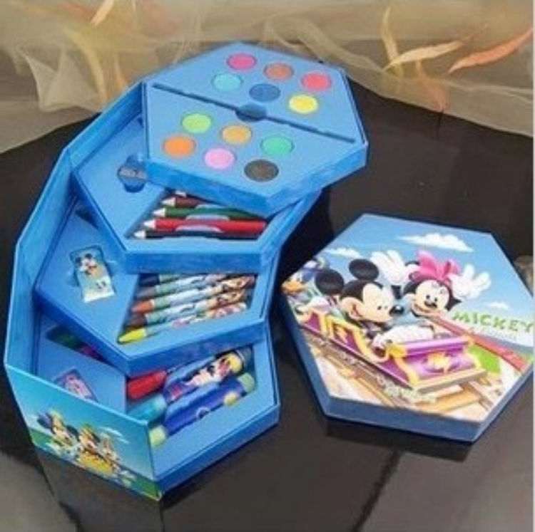 儿童礼品 生日礼物迪士尼文具绘画套装 水彩笔套装礼盒送礼品袋