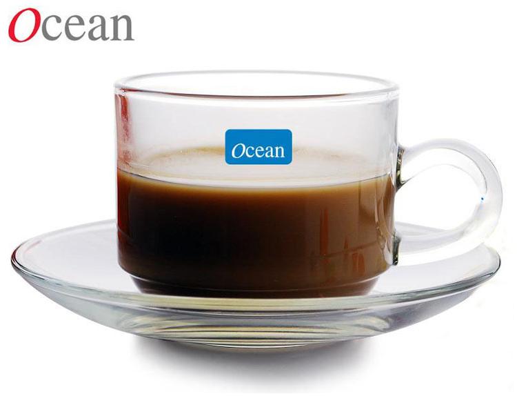 泰国进口Ocean 无铅玻璃  咖啡杯/ 碟 可叠简约花茶杯  200ML