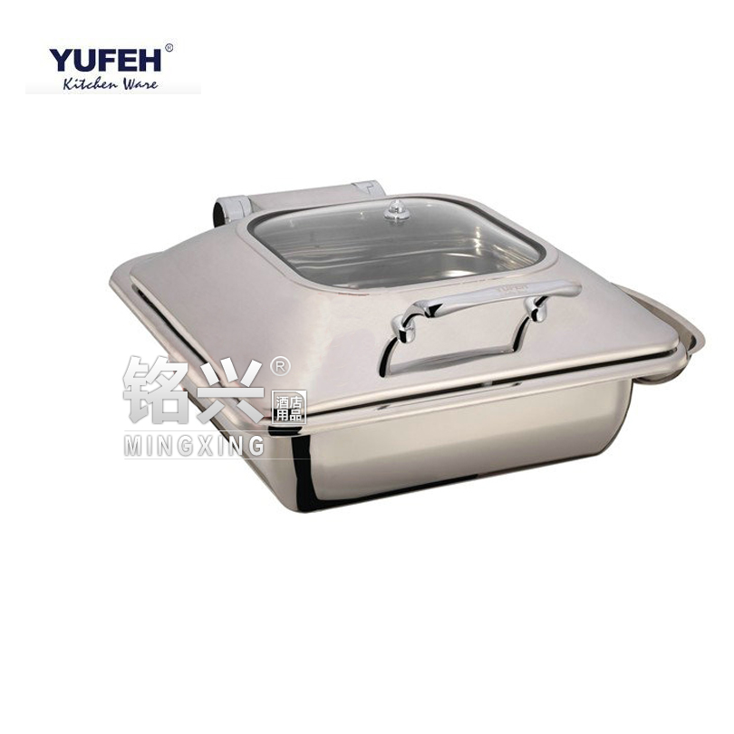 品牌YUFEH餐炉 中方形 液压式自助餐炉  可视盖布菲炉 适应电磁炉