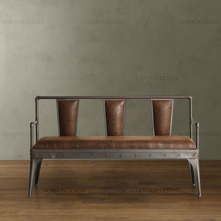 美式复古创意铁艺客厅阳台沙发椅 卧室休闲椅 咖啡椅时尚椅双人椅