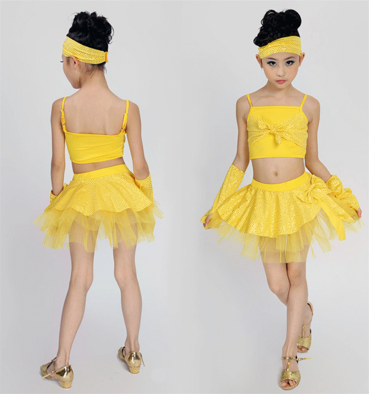 拉丁舞裙女儿童拉丁舞服装女童舞蹈服装新款拉丁舞练功服演出服装