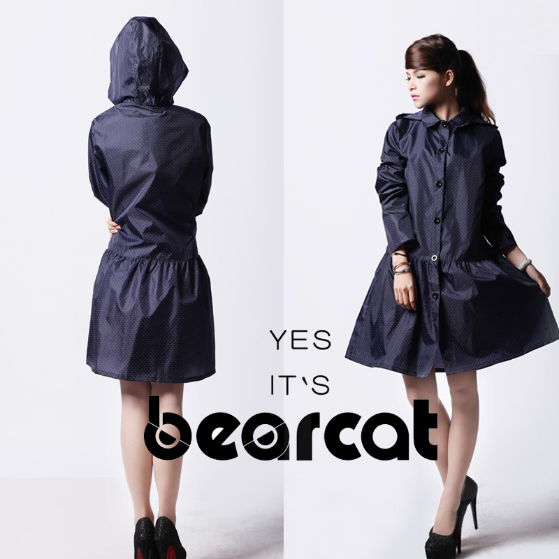 正品专柜bearcat分体雨衣时尚韩国防水透气加厚可拆卸帽长款雨披