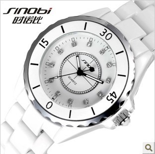 包邮 推荐 不退色 手表 陶瓷表带 韩版中性手表9699 典雅