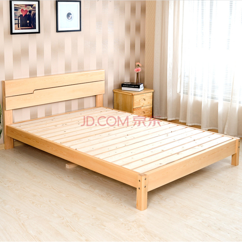 包邮实木床 纯松木 1.8实木床1.5单人床双人床 1.2儿童床可定制