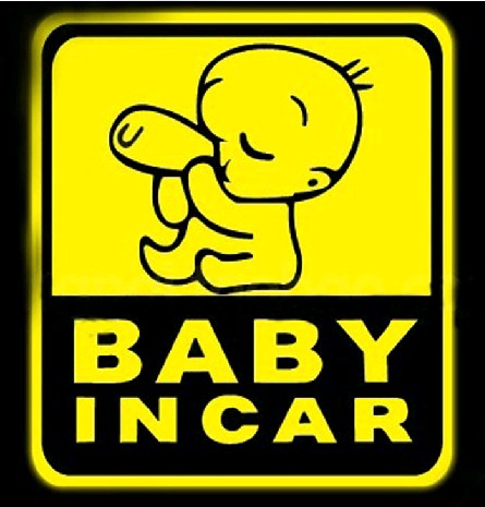 baby in car车贴车内有宝宝个性 孕妇妈妈汽车贴纸反光警示车贴