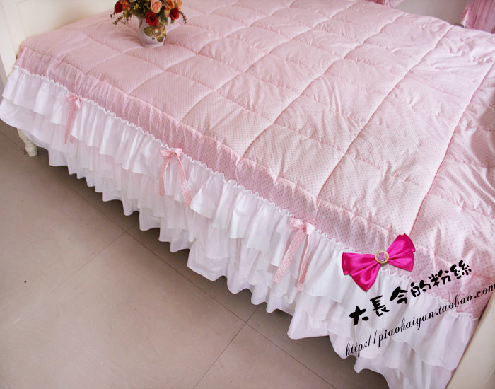 超可爱肉粉色绗缝床罩床单 绗缝垫 飘窗垫沙发垫子定制