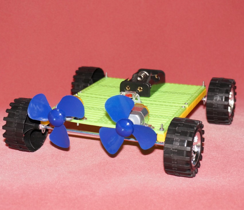 科技小制作中小学科普玩具材料双头风动力小车益智diy支持批发
