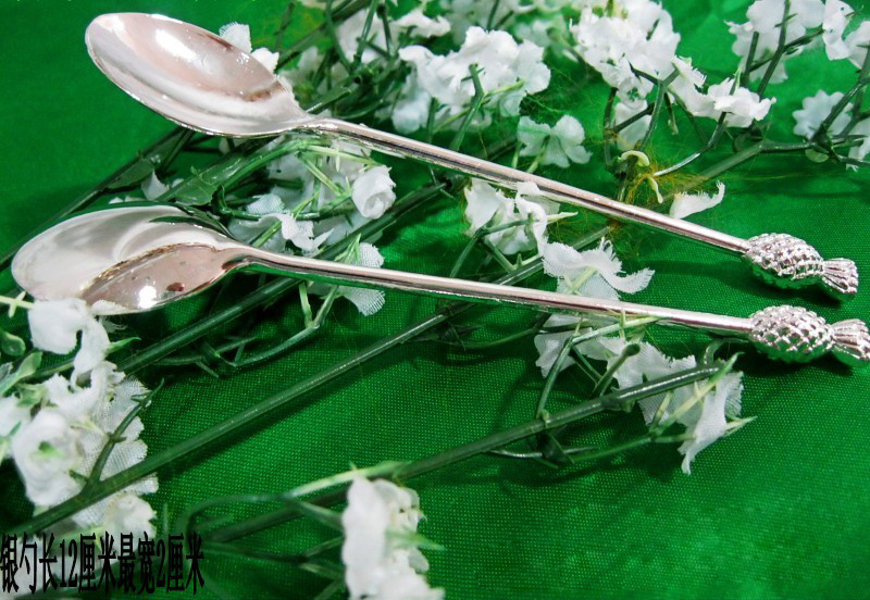 韩版时尚 潮流银勺 苗银勺子 餐具勺子 银调羹 工艺银勺 量大优惠