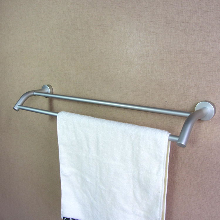 骏捷正品直销浴室太空铝卫生间毛巾杆双杆 卫浴挂件厕所毛巾挂杆