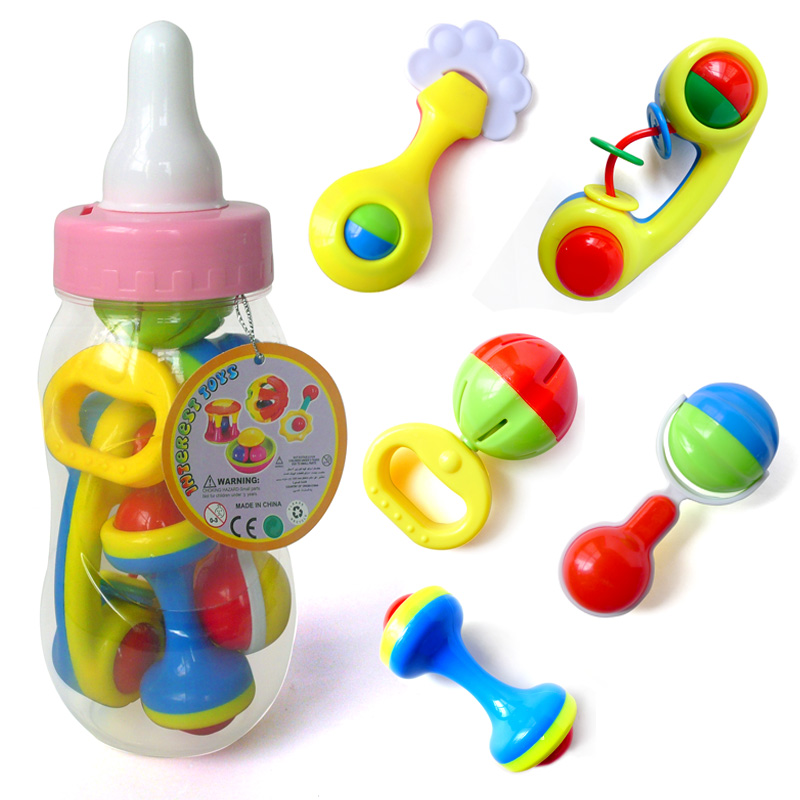 大奶瓶宝宝益智手摇铃套装 新生儿手摇铃组合 婴儿玩具 0-1岁