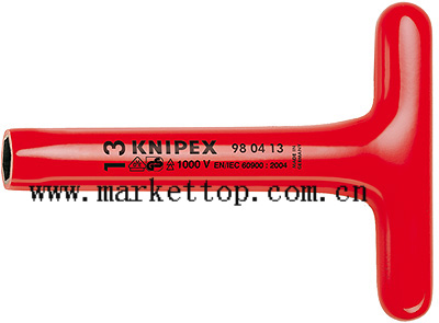 凯尼派克KNIPEX 电工绝缘T形柄套筒扳手98 04 22/980422