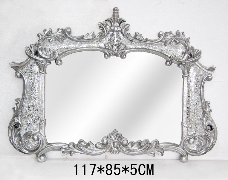 欧式镜银白色碎玻镜 浴室镜挂镜 纯手工艺术品 工艺品 乔迁礼品