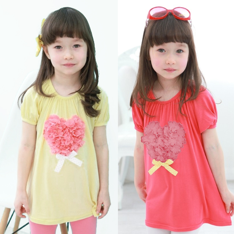 考米鹿夏款韩版童装新款 女童夏装莫代尔女孩短袖T恤薄款 中童