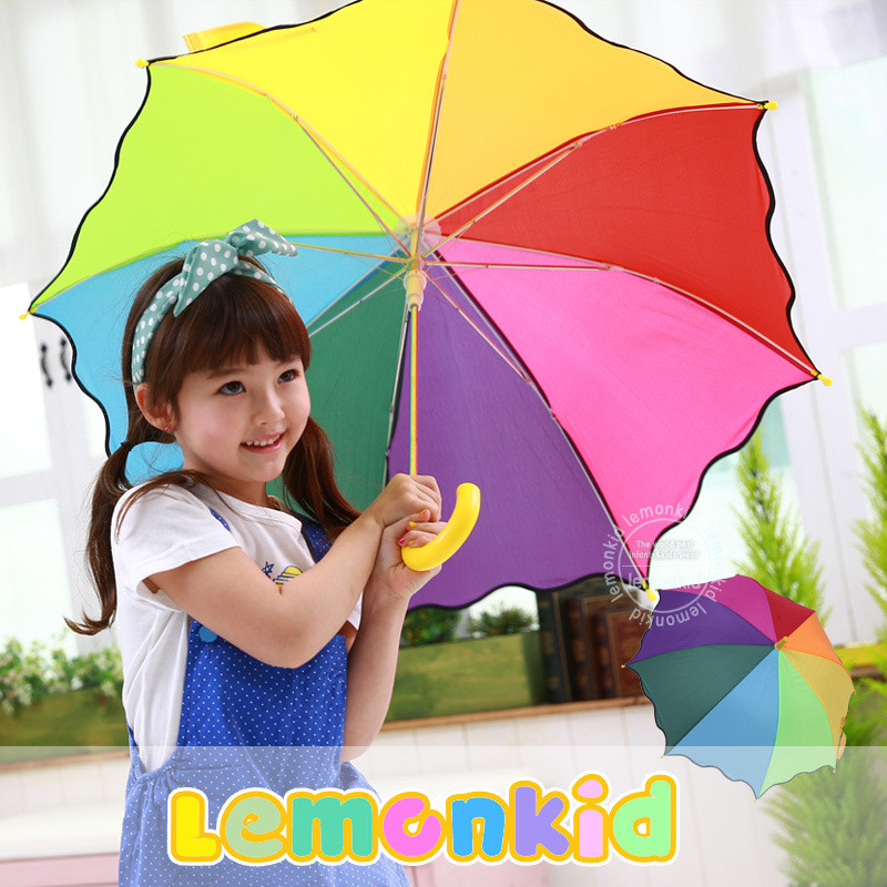 包邮 韩国儿童雨伞长柄 童伞太阳伞 雨伞 创意 彩虹雨伞宝宝雨伞