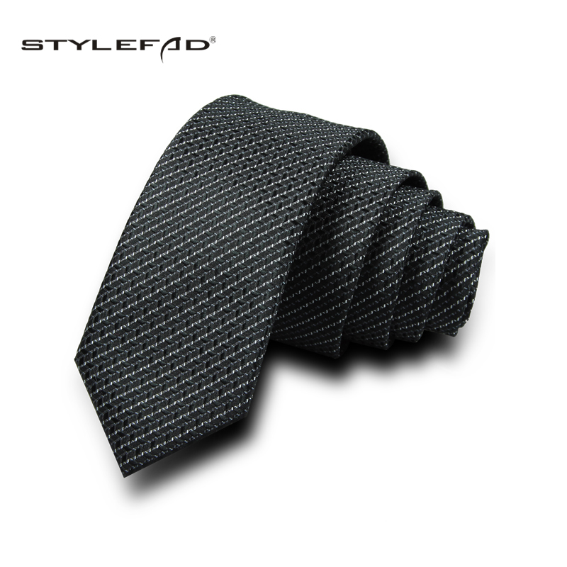 stylefad 质感条纹斜纹黑色领带 黑色斜纹韩版时尚男士商务窄领带