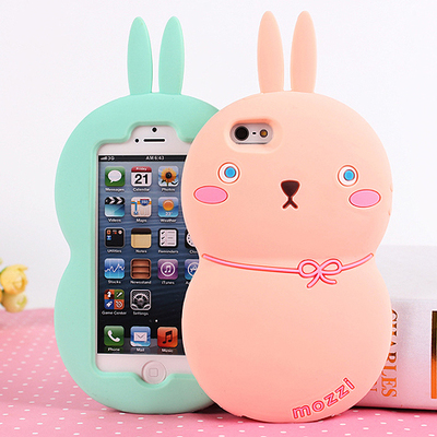 韩国可爱呆萌兔子iphone6 plus/5s手机壳苹果4s硅胶保护套卡通潮