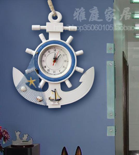 欧式地中海风格挂钟静音卧室壁钟家居装饰挂表时尚个性时钟表墙表
