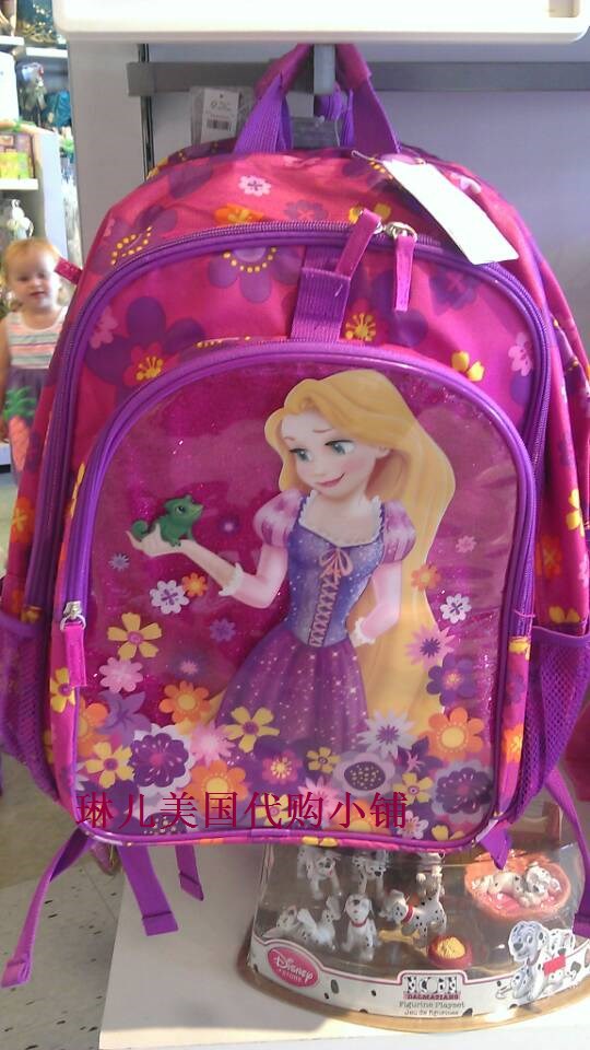 国内现货 Disney/迪士尼 美国正品代购 女童长发白雪公主双肩书包