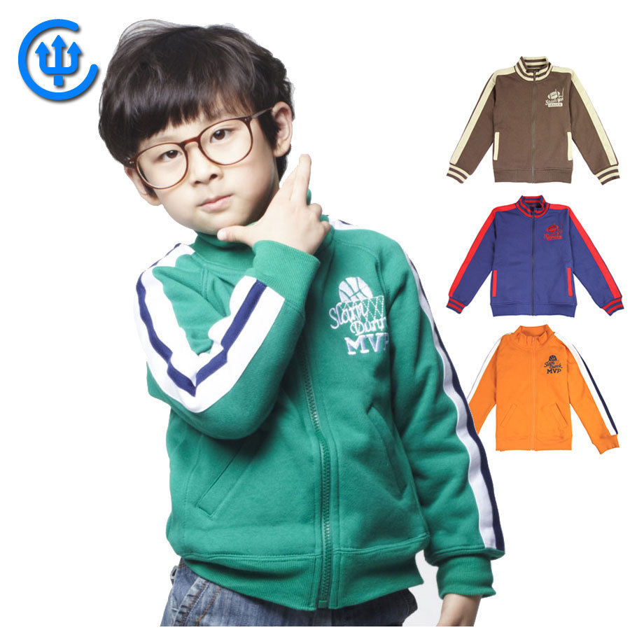 HM同款韩版童装2014秋装新款儿童男童抓绒拉链休闲立领外套