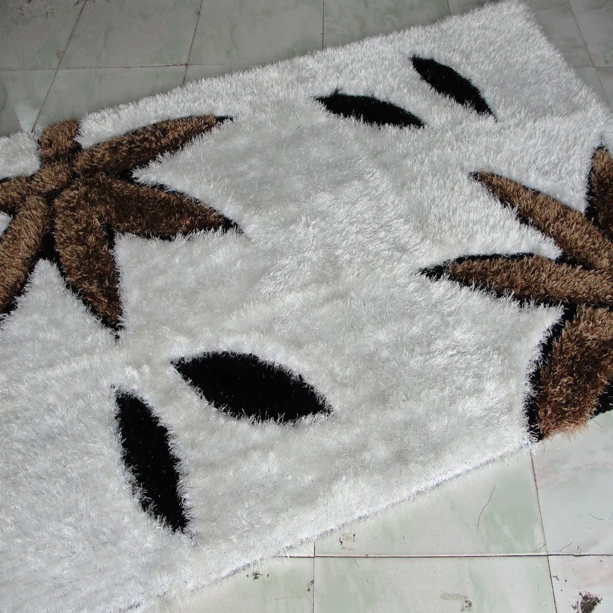 琪斯美黑白色客厅地毯茶几地毯时尚卧室地毯羽毛纱地毯预售可定制