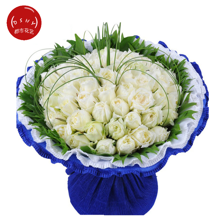 66朵白玫瑰鲜花速递池州东至石台滁州上海铜陵青阳七夕情人节订