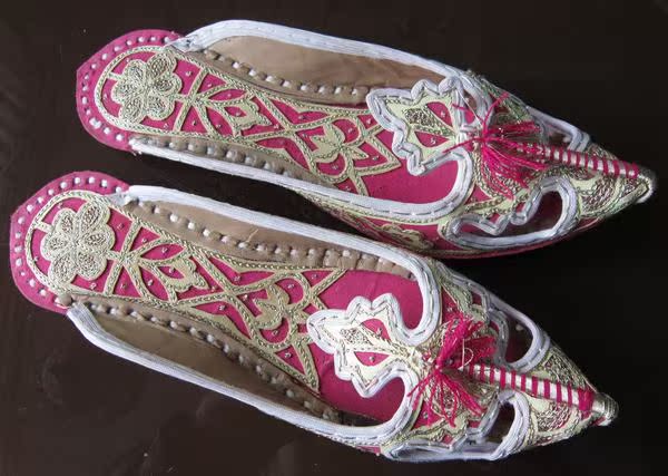 巴基斯坦手工凉鞋   民族手工缝制牛皮 休闲女式 凉鞋