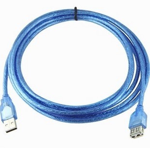 山泽（SAMZHE）BL-930 USB标准2.0版延长线 透明蓝 3米