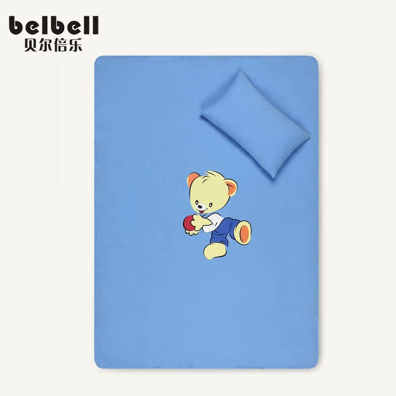 belbell婴儿床上用品 全棉针织四件套 幼儿园宝宝纯棉被芯被套件