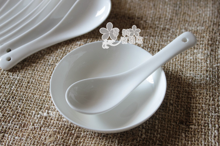 唐山海格雷骨瓷餐具 优质纯白骨瓷-马戈小条更|饭勺