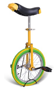 德林公司永彩牌独轮车单轮自行车耍杂技车16寸加厚铝圈彩色轮胎