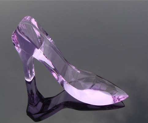灰姑娘紫色水晶鞋礼品水晶摆件水晶鞋饰品新房摆件电视柜摆件时尚