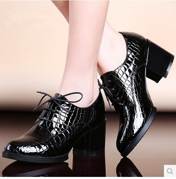 2014春款新款韩国防水台漆皮系带粗跟公主深口夜店单鞋学生鞋女鞋