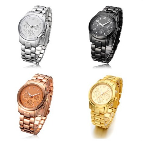 时尚品牌同款手表不带logo金色4色 PC21进口机芯表合金商务表watc