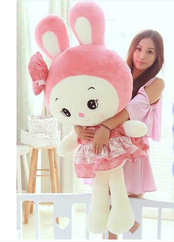 圣诞礼物女生 兔斯基布娃娃 毛绒兔子玩偶 粉色玩具生日礼物公仔