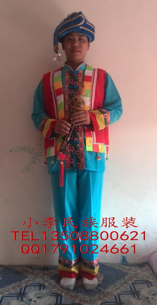 特价少数民族舞蹈男装/葫芦丝巴乌演出服装/彝族阿诗玛傣族服装
