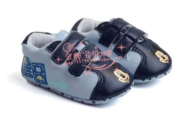 disney外贸原单婴儿鞋 魔术贴米奇宝宝鞋 婴儿软底防滑学步鞋