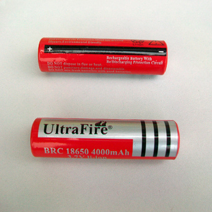 特价 红色Uitrafire18650锂电池 充电电池3.7V 强光手电专用