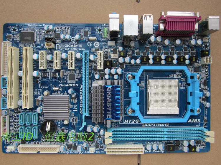 二手！技嘉GA-770T-D3L 主板 支持DDR3内存 AM3 CPU 全固态电容